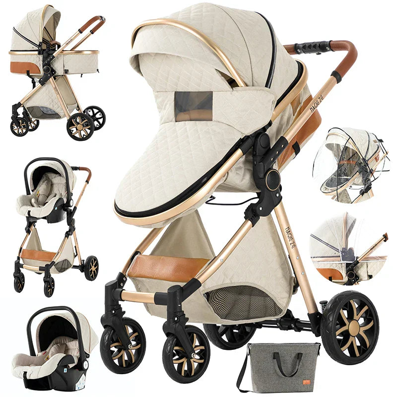 Poussette 3 en 1 Blanche